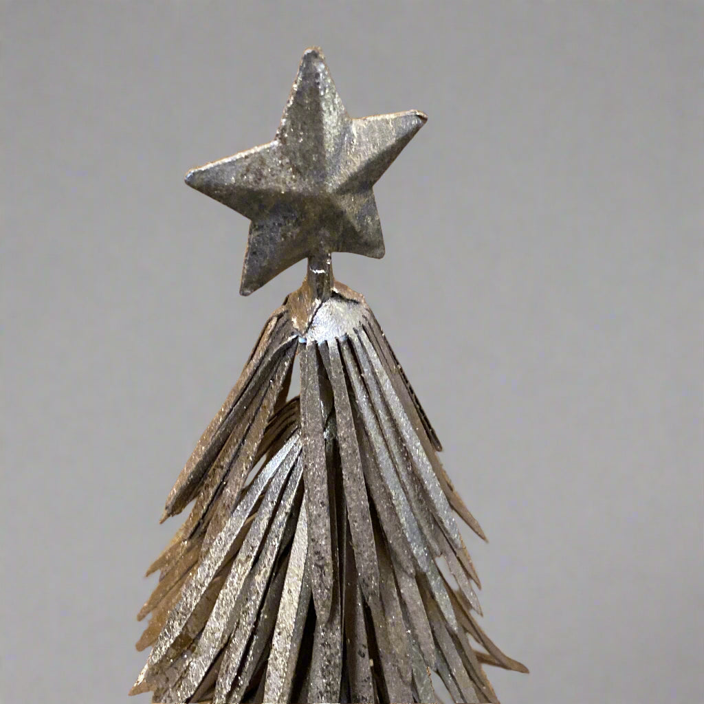 Wooden christmas tree - close up of star