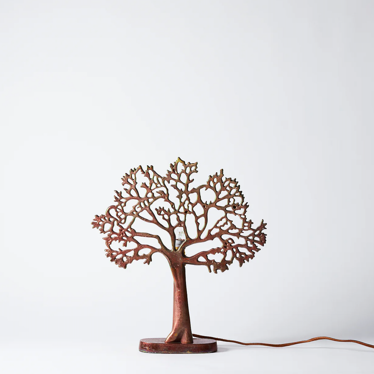 Tree of life lamp - oxidised copper finish - off.