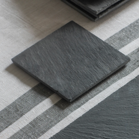 Set of 4 Slate coasters. Single coaster shown.