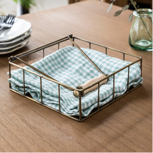 Napkin holder tray - Antique brass finish