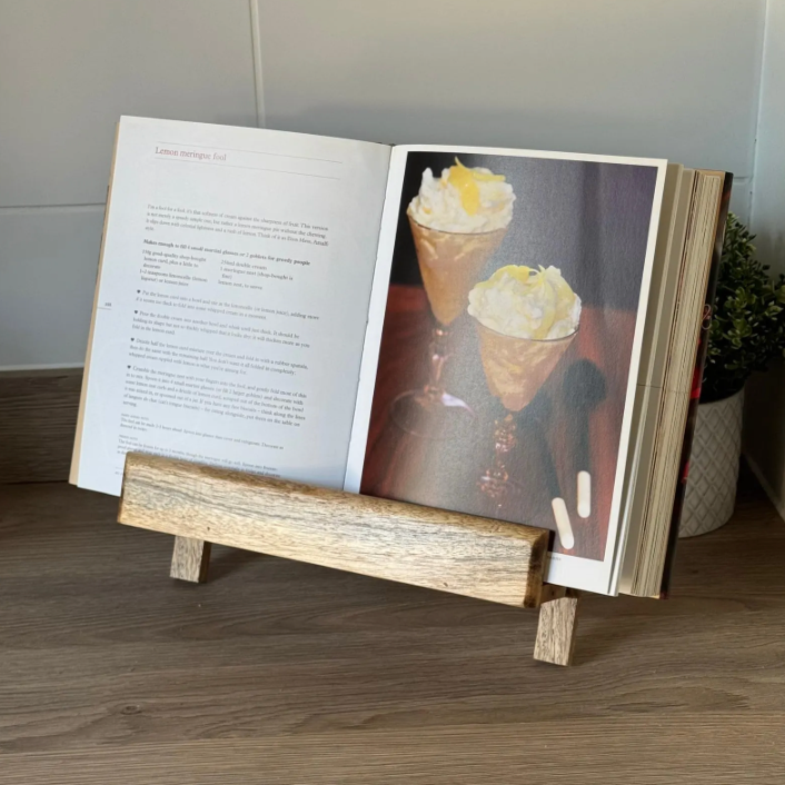 Mango wood recipe stand with cut out heart