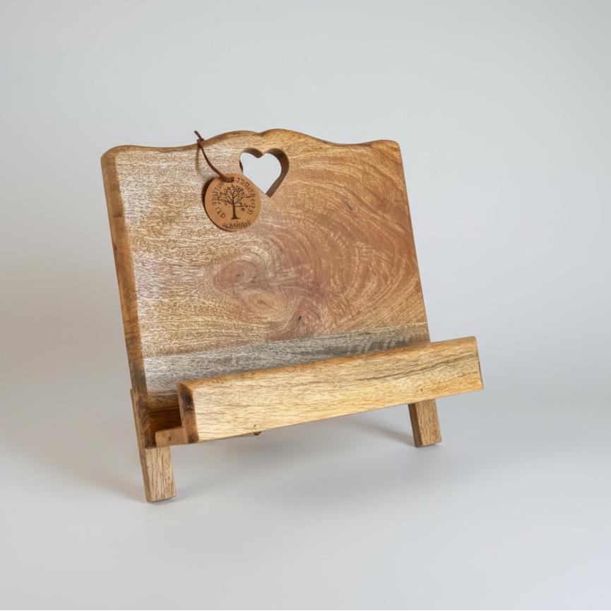 recipe stand made of Mango wood