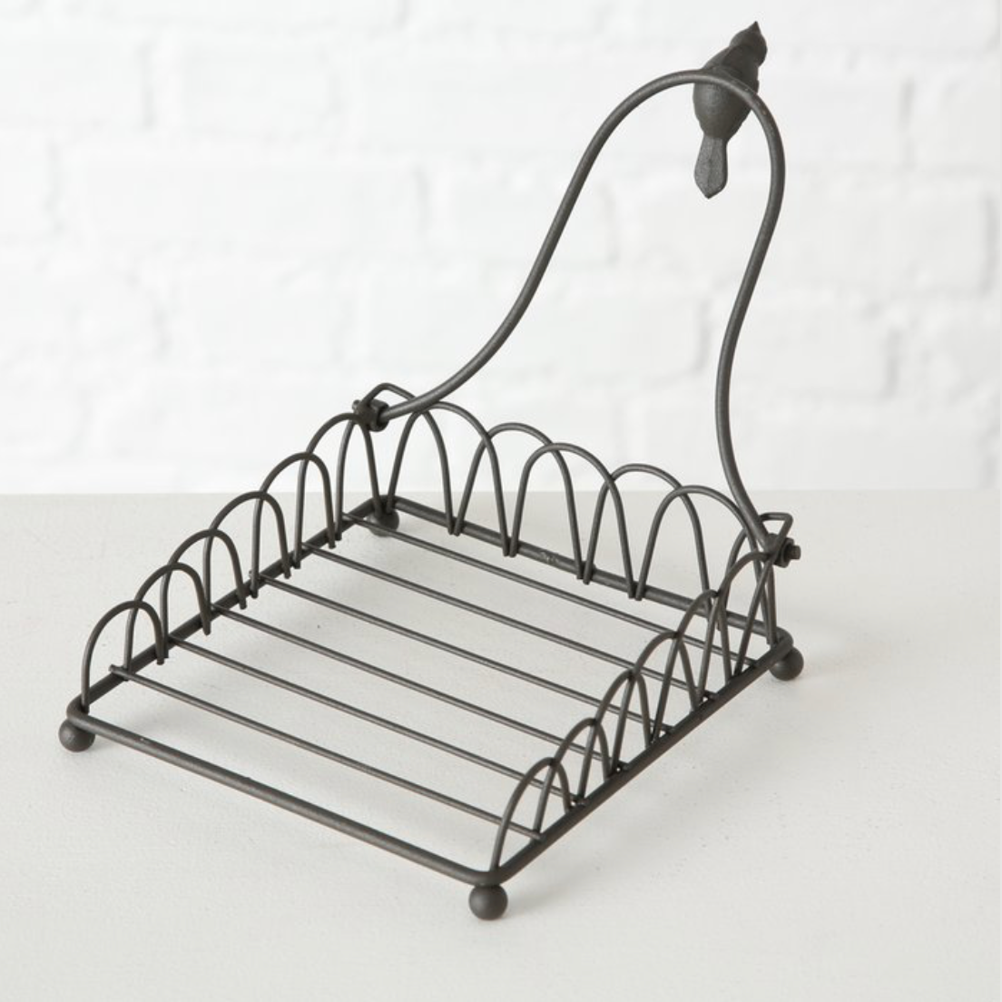 Black Metal Napkin Holder With Bird Weight - Regular or Cocktail sized