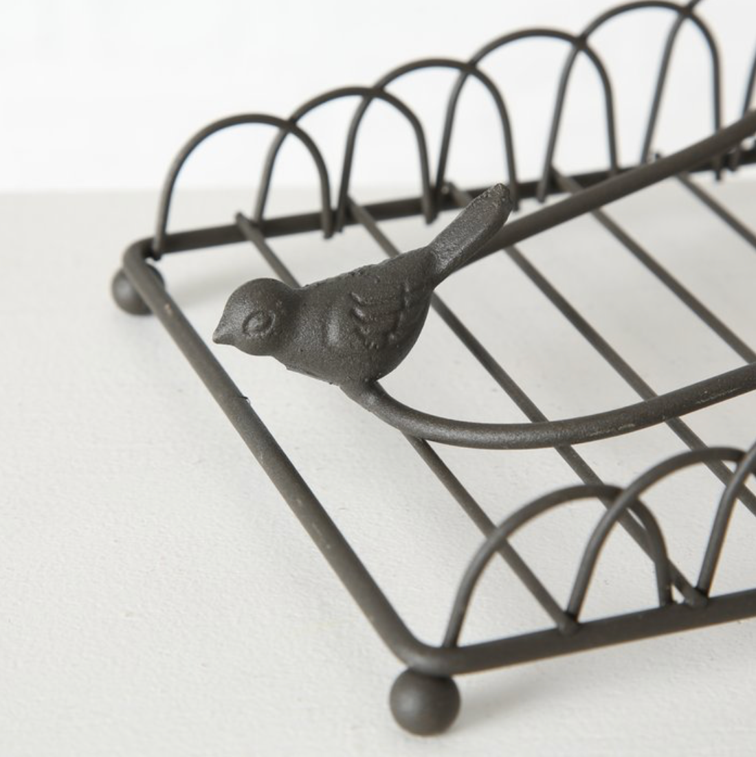Black Metal Napkin Holder With Bird Weight - Regular or Cocktail sized