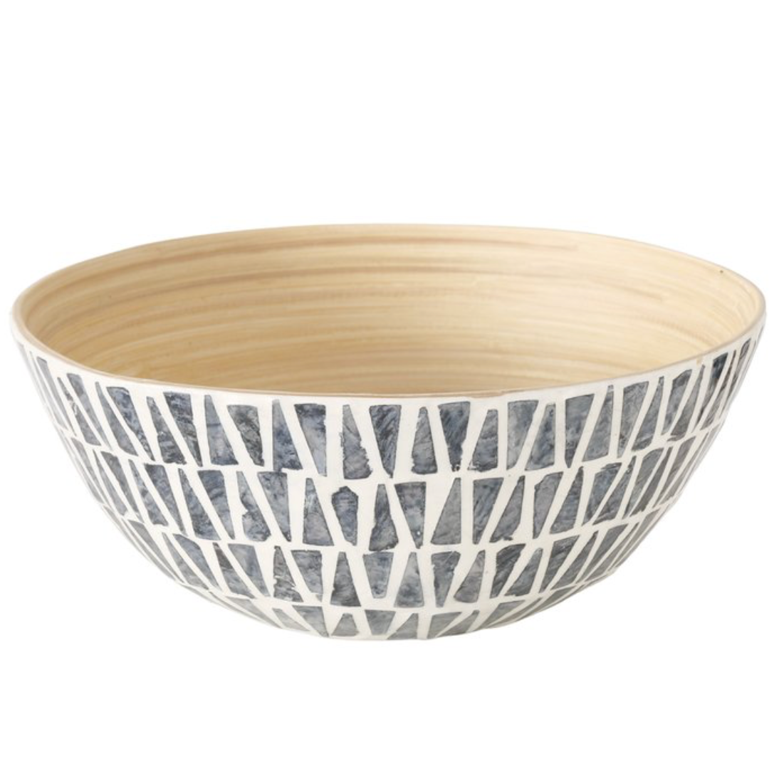 Decorative bowl with geometric pattern on a white background