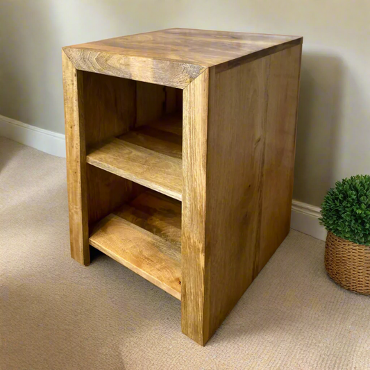 MANT-101 Cube style side table - Mango wood