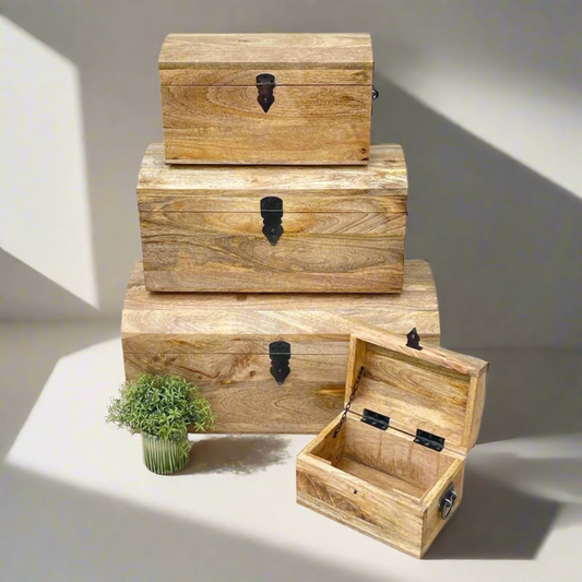 Dome topped treasure chests - Mango wood - 4 sizes available