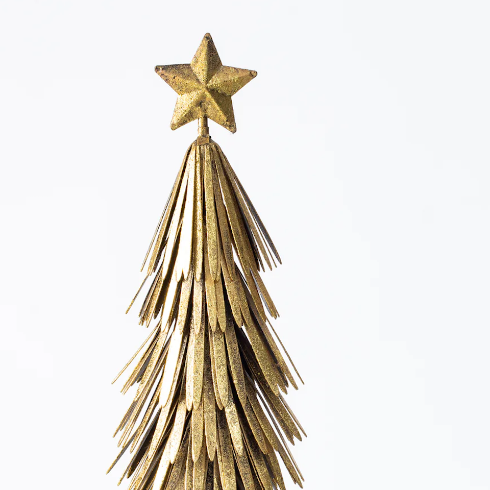 Golden wooden christmas tree