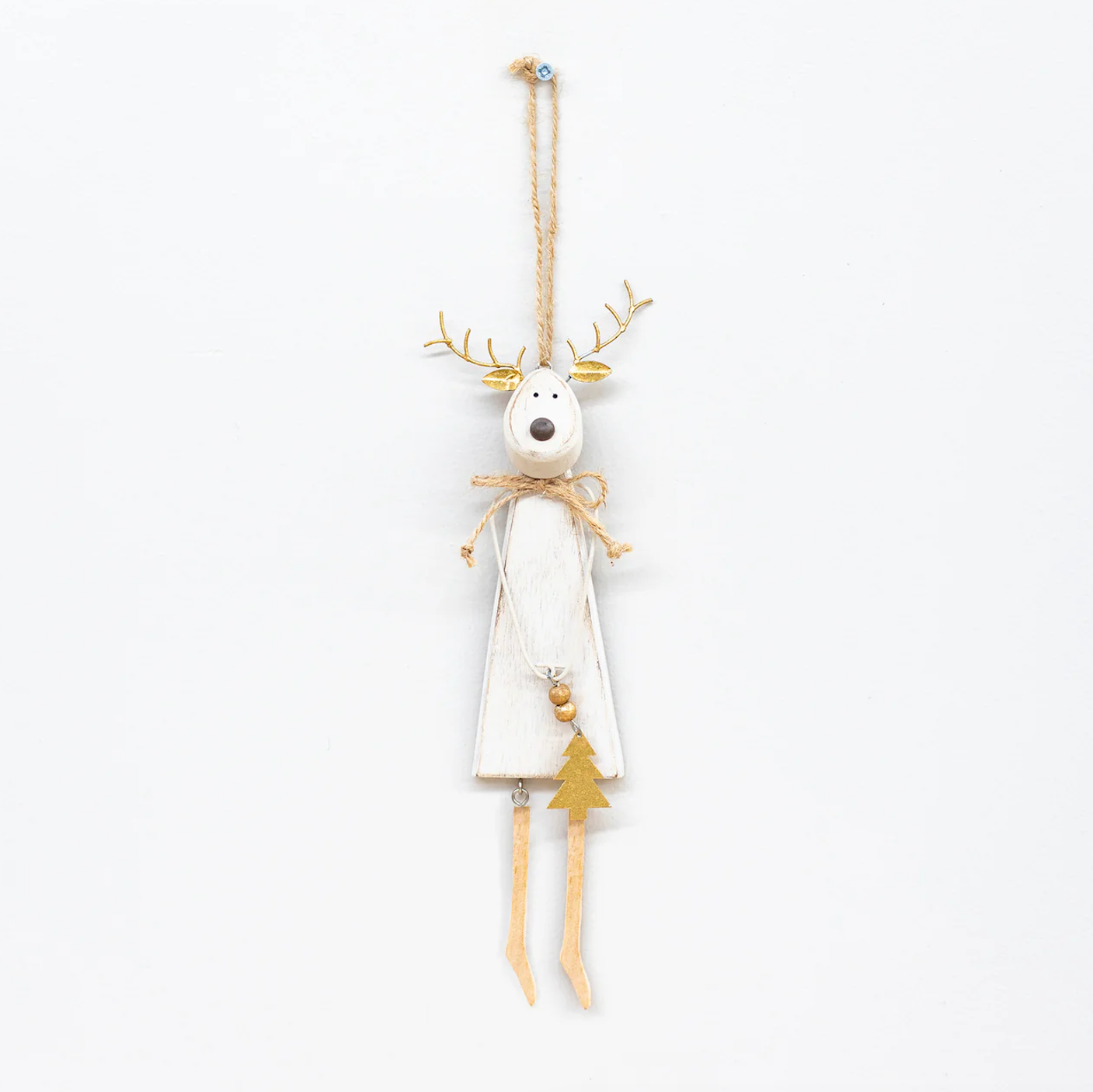 Hanging reindeer with golden ears 