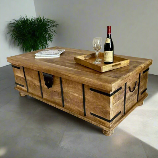 Size 4 Extra large rustic rough cut Mango wood trunk on feet