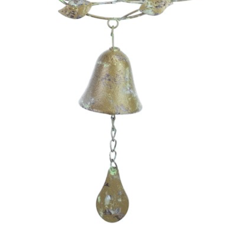 Hanging bird wind chime / bell. Shows bell.