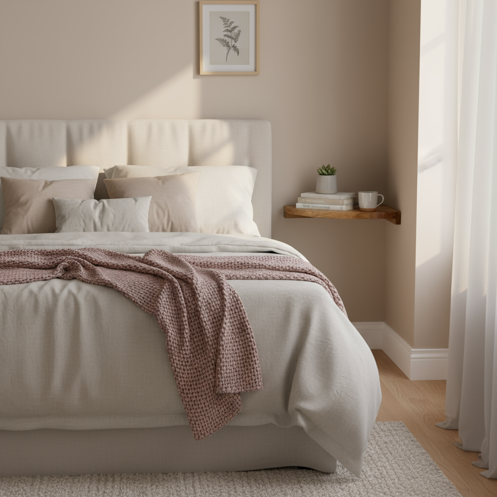 Wooden corner shelf on a white background