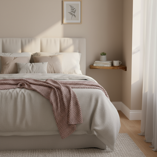Wooden corner shelf on a white background