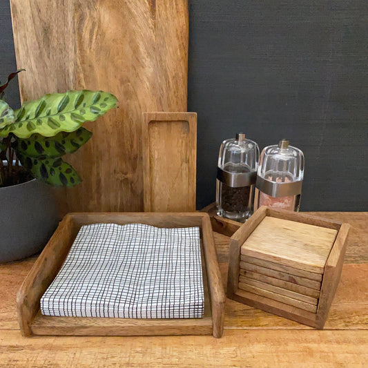Mango wood napkin holder - standard size