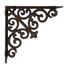 Pair of cast iron brackets - ideal for shelving and hanging baskets. Single shown.