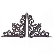 Pair of cast iron brackets - ideal for shelving and hanging baskets. Back to back.