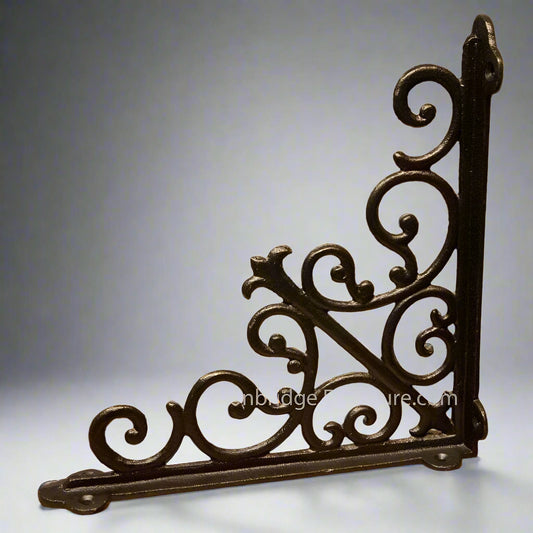 Pair of cast iron brackets - ideal for shelving and hanging baskets.