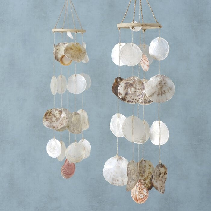 Natural seashell wind chimes - 2 variations - both shown.