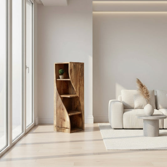 TW29 Medium Twisted Bookcase 90cm high x 28.5cm square at an angle