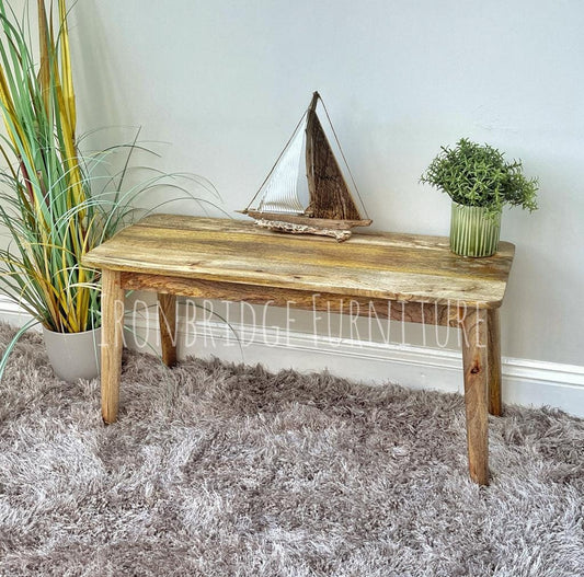 Mango 90cm bench / coffee table at an angle