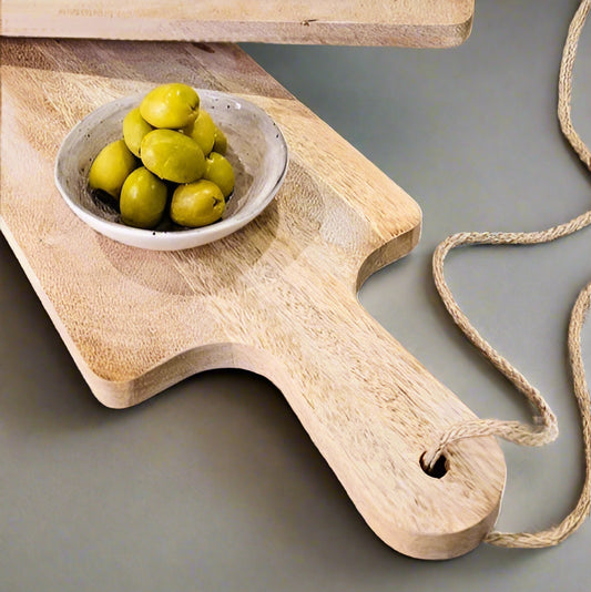 Long slim Mango wood paddle grazing board