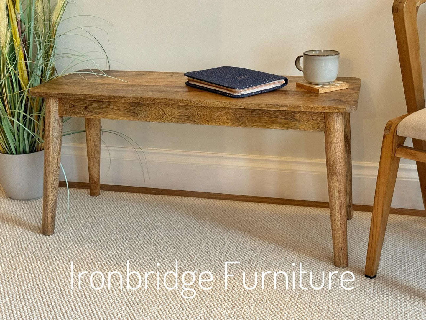 Mango 90cm bench / coffee table at an angle