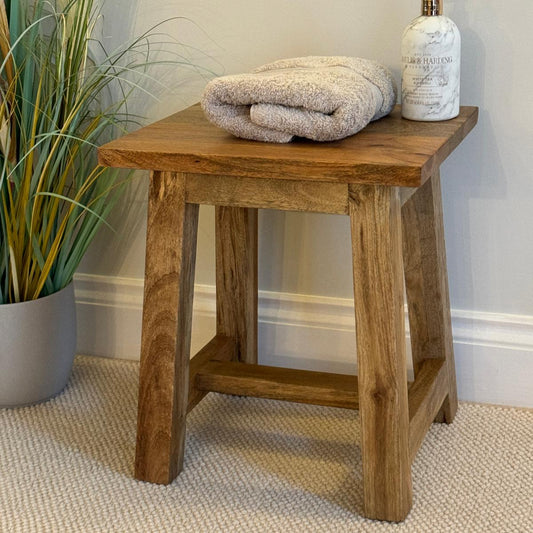 Mango wood stool or occasional side table
