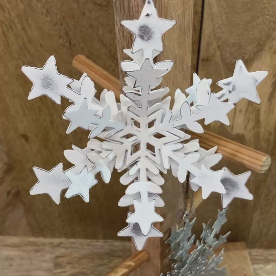 Hanging snowflakes. - video