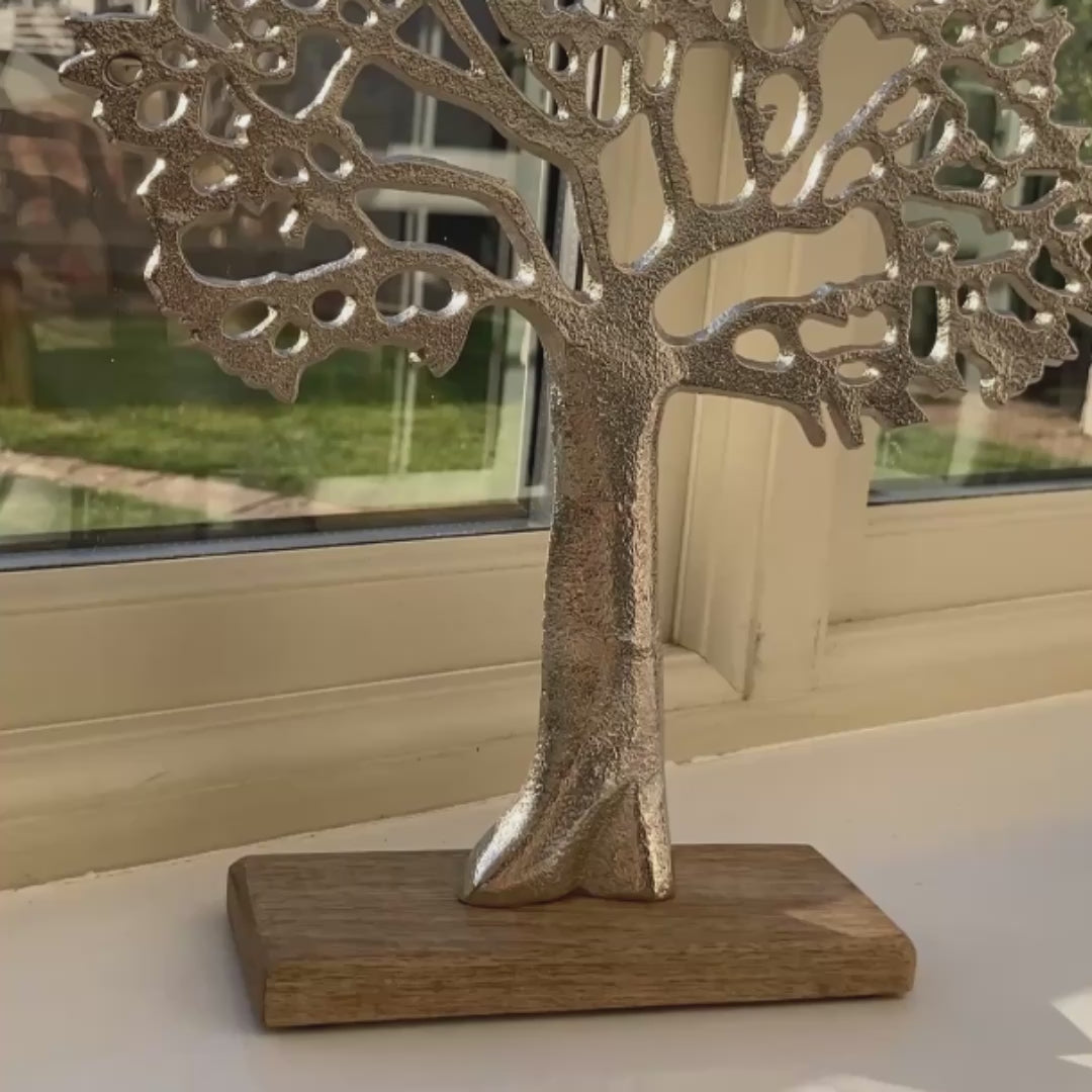 Tree of Life ornament on Mango wood plinth - video.