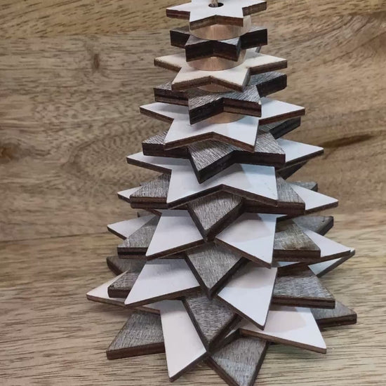 Wooden star Christmas trees - video. 