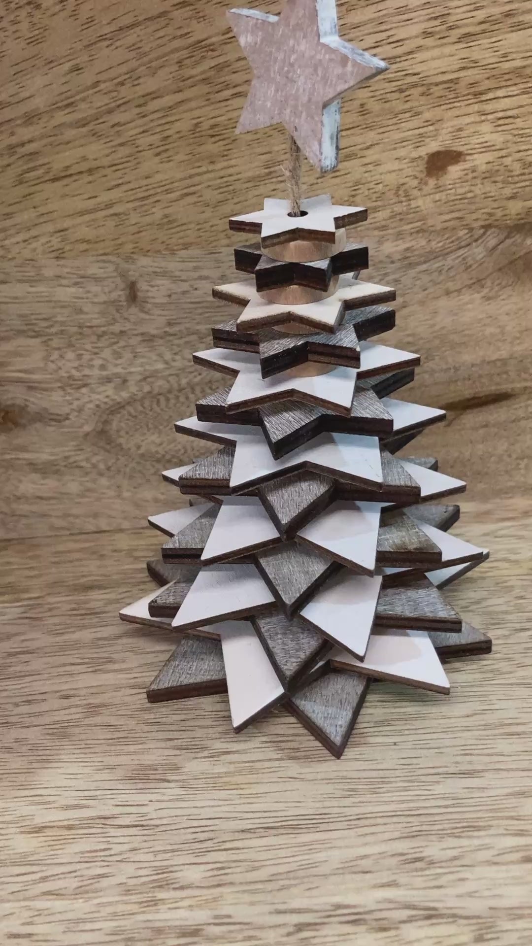Wooden star Christmas trees - video. 